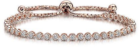 JOOLS by Jenny Brown ® Rose Gold Vermeil 'Friendship' Style Bracelet -With Rub Over CZ stones