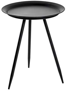 HAKU Möbel Beistelltisch schwarz, Metall - Maße: H 47 cm x Ø 38 cm, Style: Modern