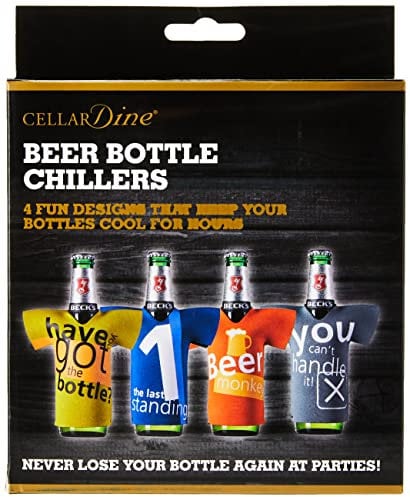 Cellardine Bierflaschenkühler 4er Set, Neopren, gemischt, 14.99 x 13.97 x 0.51 Centimeters