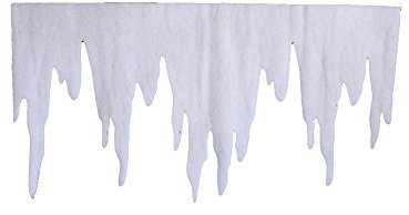 pemmiproducts Eiszapfen aus Schneewatte 98 x 30 x ca.2 cm 5er Pack (EUR 3,87/m) schwer entflammbar DIN 4102 B1, Dekoschnee