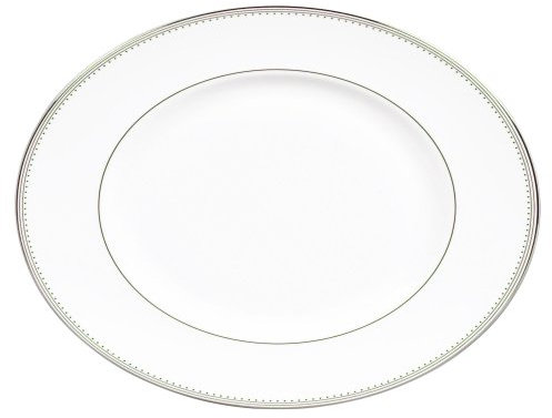Wedgwood 50116403002 Vera Wang - Piatto ovale 38,5 cm, in porcellana fine, colore: bianco