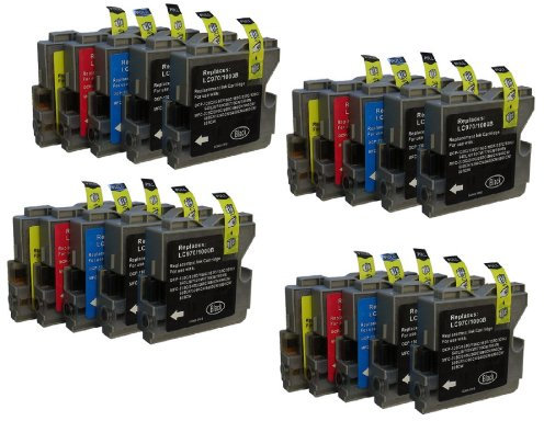 20 Druckerpatronen für Brother mit freier Farbauswahl ersetzt LC970 LC1000 DCP-130C DCP-135C DCP-150C, DCP-330C DCP-350C DCP-357C DCP-540C DCP-560CN DCP-750CW DCP-770CW MFC-235C MFC-240C, MFC-260C MFC-440CN MFC-465CN MFC-660CN MFC-680CN MFC-845CW MFC-885CW MFC-3360CN MFC-5460CN MFC-5860CN