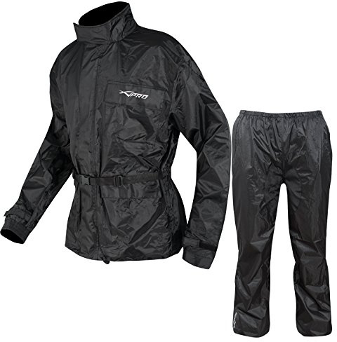 Motorrad Regenkombi Regenhose Regenjacke Wasserdicht Regenanzug Schwarz S