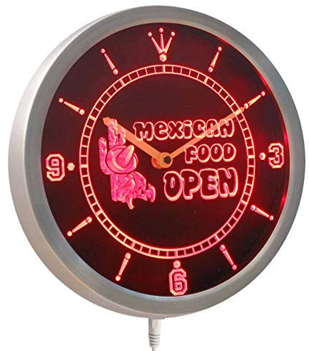 nc0273 della R Open messicano cibo CACTU bar neon sign lampadina LED Wall Clock orologio orologio/Vivaci Orologio da parete