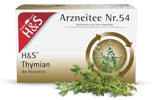 H&S Thymian: Arzneitee Nr. 54 Tee bei Atemwegsentzündung und weiteren Atemwegserkrankungen, getrockneter Thymian, 20 x 1,4 g