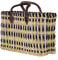 Simandra Seegras Korb, blau I Handgefertigte Korbtasche mit Trageriemen aus Leder I Abmessungen: 39 x 16 x 28 cm (L x B x H) I Herkunft: Marokko