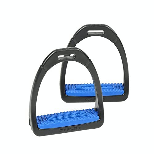 Shires Compositi Premium Profile Lightweight Polymer Horse Stirrups - Black - 4 3/4 Width Royal Blue/Child