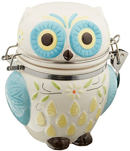 Boston Warehouse Hinged Jar with Floral Owl Design