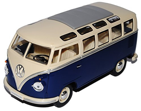 Collection 711 KINSAMBABLAU_Ohne VW Volkswagen T1 Dunkel Blau Weiss Samba Bully Bus 1950-1967 1/24