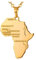 U7 18k vergoldet Collier Karte von Afrika Anhänger Halskette Afrikanische Landkarte mit 50+5cm Rolokette Modeschmuck für Weihnachten Geburtstag