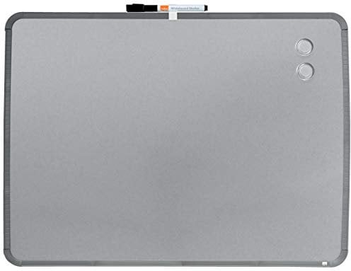 Nobo Magnetisches Mini-Whiteboard mit Schmalem Silbernem Rahmen, Tragbar, Wandmontierbar, Hochformat oder Querformat, Integrierte Tragegriffe & Stiftclip, 580 x 430 mm, QB05742C