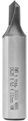 ENT 12084 V-Nutfräser und Schriftenfräser HW, Schaft (S) 12 mm, Durchmesser (D) 6,35 mm, NL 9,5 mm, E 90°, SL 40 mm, Oberfräser für die Holzbearbeitung