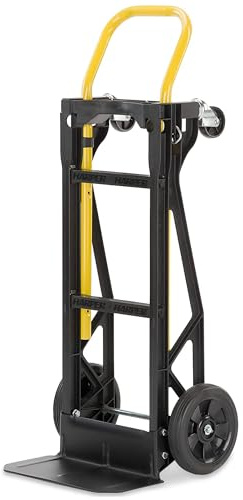 Harper Trucks PJDY2223AKD Nylon Junior Cabrio Sackkarre, Schwarz mit gelbem Griff, Twin