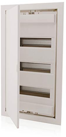 Intratec Coffret de distribution encastré, IP40 – Boîtier de distribution intérieur avec porte pour installation en milieu sec, 3 rangées, 36 modules, 592 x 346 x 94 mm, blanc