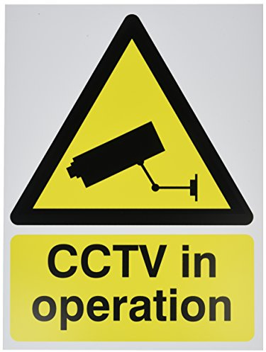 SIGNSLAB CTV3B/R Warning Sign CCTV In Operation, PVC, 400 mm x 300 mm