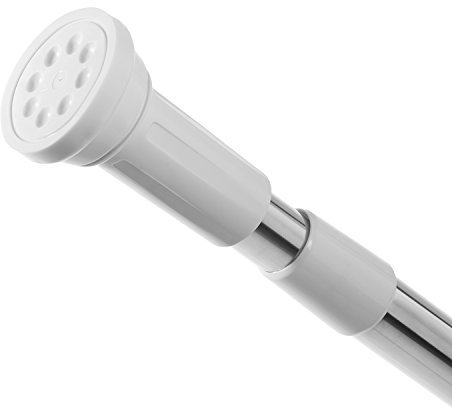 Tatkraft Oscar | Teleskop Duschvorhangstange, Spannstange Dusche Weiss | Ausziehbar 140-260 cm | Ohne Bohren Montierbar | Robust Praktisch Stilvoll