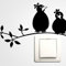 Grandora Wandtattoo Zwei lustige Vögel auf Zweig I rot (BxH) 19 x 11 cm I Kinderzimmer Wohnzimmer Sticker Aufkleber Wandaufkleber Wandsticker W5036