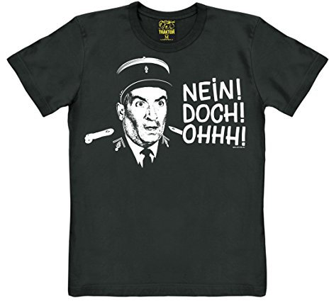 TRAKTOR® Louis de Funes I Nein! Doch! Ohhh! | T-Shirt Print | Damen & Herren | kurzärmlig | schwarz | Lizenziertes Originaldesign | Größe M