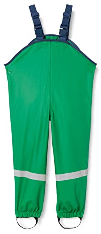 Playshoes Matschhose Regenlatzhose Fleece-Futter Unisex Kinder Wind- und wasserdichte Regenhose Regenbekleidung, grün, 140