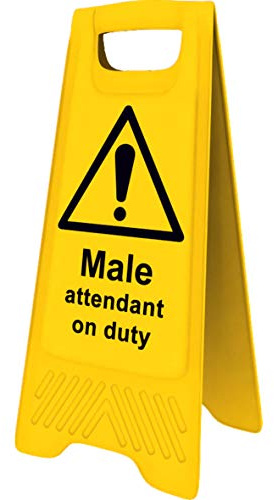 'Male Attendant On Duty', Heavy Duty A Board (620mm x 200mm)
