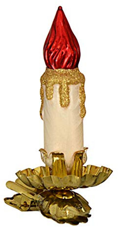 Jingle Bells Lauscha Kerze Tradition 3 Stück per Box mundgeblasen handdekoriert