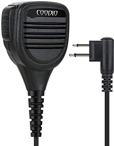 COODIO Profi Lautsprechermikrofon 2 Pin Handmikrofon Lautsprecher Abgesetzte Mikrofon [IP54 Wasserdicht] Polizei Security Für Motorola CP040, Hytera, Midland PMR