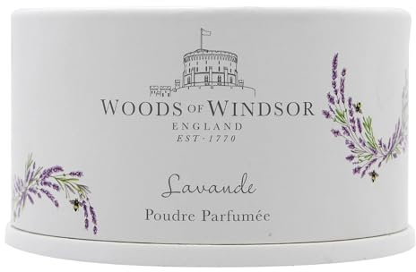 Woods of Windsor Lavanda per donne polvere polvere corpo spolverare con Puff, viola, 10 oz