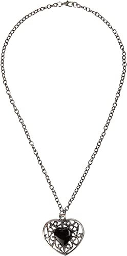 Rubie's Blood Line Collection Heart Necklace, Silver/Black, One Size