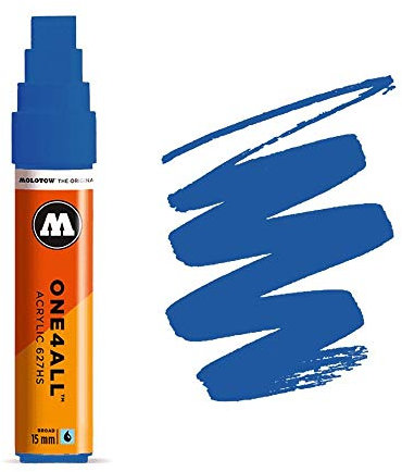 Molotow ONE4ALL Acryl-Marker, 2 mm, stoßblau, 1 Stück (127.205) Paint Marker - 15mm true blue