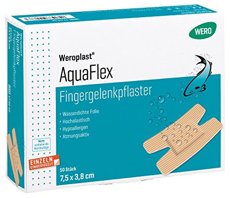 50 x Weroplast AquaFlex Fingergelenkpflaster | 7,5 cm x 3,8 cm