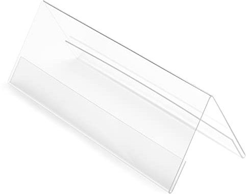 Deflecto Tischnamensschild, A5, Querformat, 210 x 70 x 80 mm, Dachform, standfest & doppelseitig lesbar, für Schule & Büro