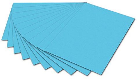 folia 6130 - Fotokarton Himmelblau, 50 x 70 cm, 300 g/qm, 10 Bogen - zum Basteln und kreativen Gestalten von Karten, Fensterbildern und für Scrapbooking