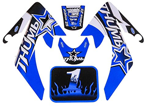 HMParts Pit Bike/Dirt Bike Top Aufkleber Set Thumb blau