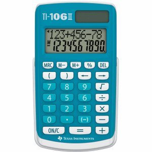 Texas Instruments Taschenrechner TI-106 8-stellig Batterie/Solarbetrieb blau