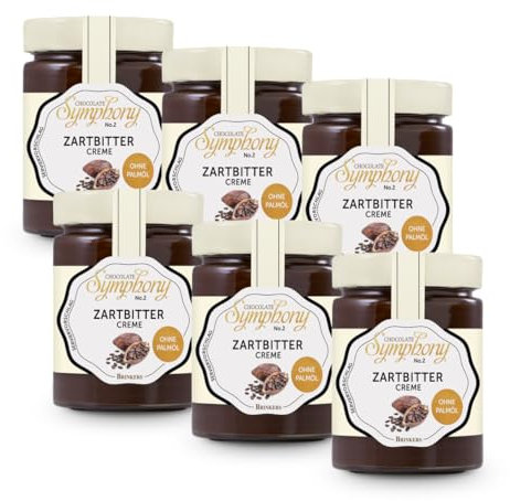 Brinkers Chocolate Symphony No.2 Zartbitter Creme, 6x 270 g Brotaufstrich für den Frühstückstisch, Ideal auf Brot und Brötchen, Palmölfrei