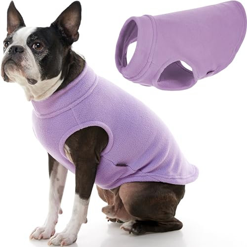 Gooby Stretch-Fleece-Weste für Hunde, Lavendel, Größe XXL, Warmer Pullover aus Fleece, Hundejacke für den Winter, Hundekleidung für kleine Hunde und Jungen, Hundepullover für große Hunde
