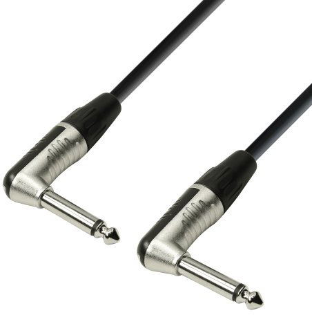 Adam Hall Cables 4 STAR IRR 0150 - Câble Instrument REAN Jack 6,35 mm coudé mono vers Jack 6,35 mm coudé mono 1,5 m