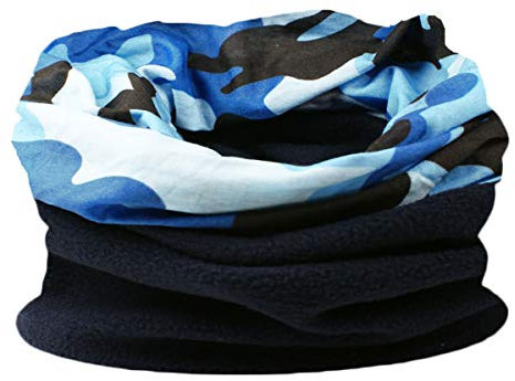 RockJock Multifunktionale Snood für Männer. Schal, Mütze, Halswärmer, Kapuze, Kopfschutz mit Fleece-Abschnitt-BLUECAMO