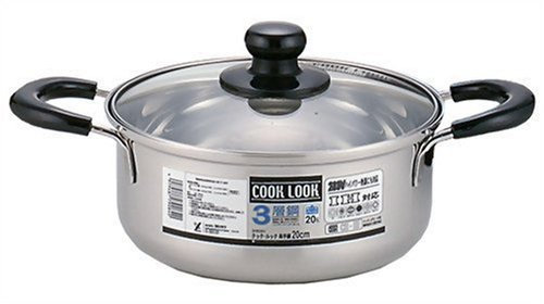 Cook Look [dreilagiger Stahl? IH Stütze? Made in Japan beide Hände Topf 20 cm sh9084