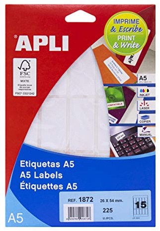 Apli 1872 – Blister mit Etiketten