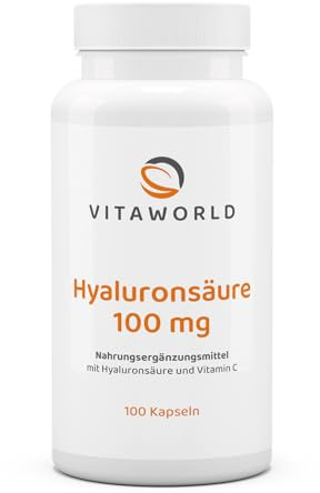 3er Pack Vita World Hyaluronsäure 100mg 300 Kapseln Apotheker-Herstellung - Vegan