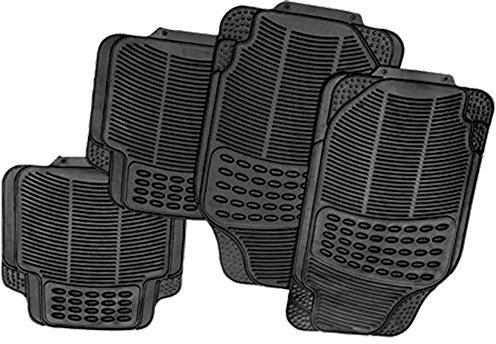 4pc Black Heavy Duty Premium Universal Rubber Mat Set - Van Mats Grip Car | Waterproof Weaterproof | Strong Pack Of 4 Rear And Front Mats