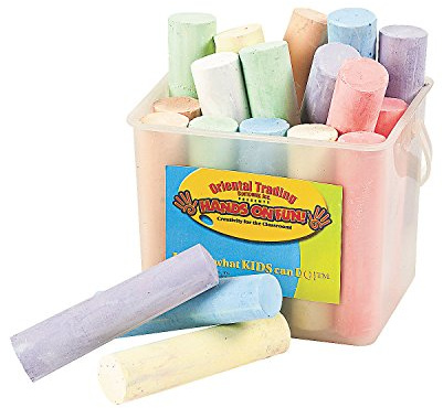 Jumbo Sidewalk Chalk - 20 pieces per bucket - Great for Kids Activities - Easter Basket Stuffer