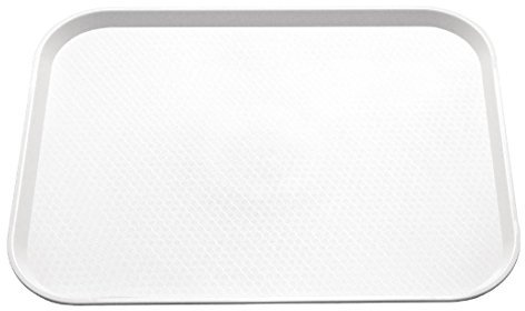 Olympia Plateau self service blanc Kristallon, taille moyenne : 415 x 305 mm/ 16,25 x 12 pouces, polypropylène blanc, plateau de service rectangulaire en plastique pour restaurant, GF996