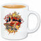 Reifen-Markt Kaffeetasse HOTROD V8 HOT ROD US CAR MUCLE CAR V8 ROUTE 66 USA AMERIKA Keramik 330 ml in Weiß