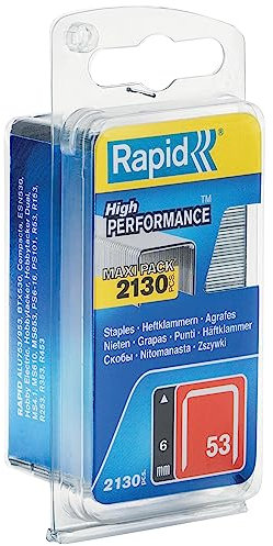 Rapid Tackerklammern Typ 53, 6mm Klammern, 2.130 Stk., Feindrahtklammern für Holz und Stoffe