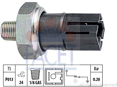 FACET Engine Oil Pressure Switch 7.0042 Compatible with #OEM 1961085/1953654/ 1953653/ I 2524070J00/ 2524089915/2524089960/ 252408996E/ 25240G240A