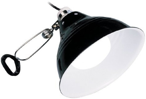 Exo Terra Glow Light, Porzellan-Klemmlampe und Leuchtreflektor, fuer Lampen bis 100W, Durchmesser 14cm, Schwarz