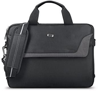 Solo Flatiron 14.1-Inch Laptop Slim Brief, Black/Grey