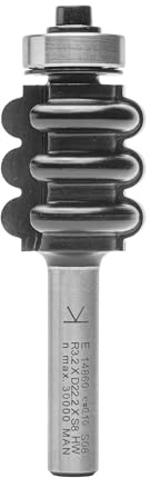 ENT 14860 Dekorativer Profilfräser HW, Schaft (S) 8 mm, Durchmesser (D) 22,2 mm, NL 25,4 mm, R 3,2 mm, SL 32 mm, mit Kugellager, konkav